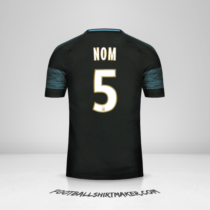 Maillot Olympique de Marseille 2018/19 Extérieur -  nom - 5