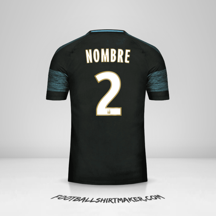 Camiseta Olympique de Marseille 2018/19 Visita -  nombre - 2