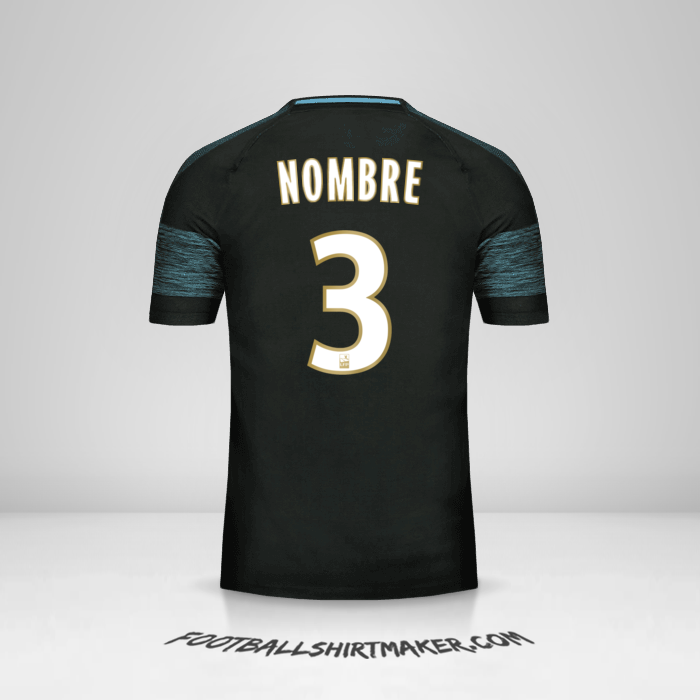 Jersey Olympique de Marseille 2018/19 Visita -  nombre - 3