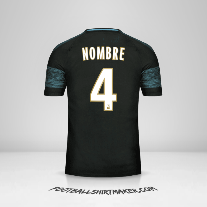 Jersey Olympique de Marseille 2018/19 Visita -  nombre - 4
