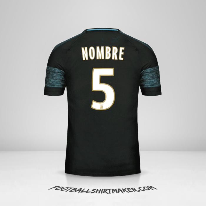 Jersey Olympique de Marseille 2018/19 Visita -  nombre - 5