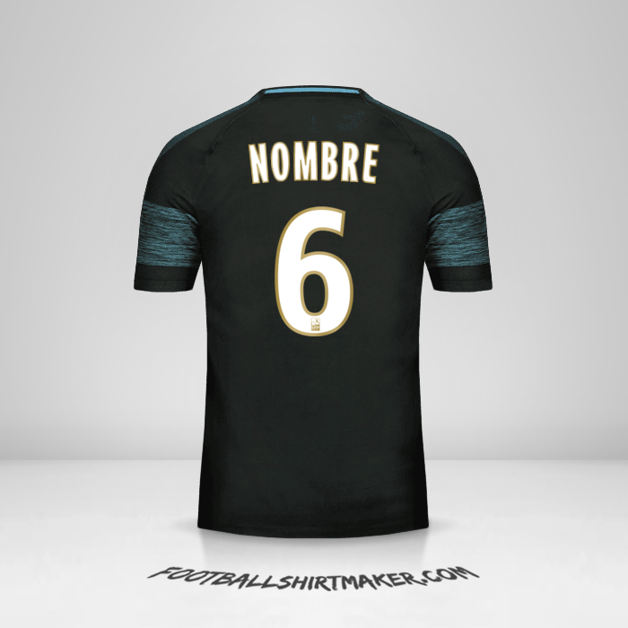 Jersey Olympique de Marseille 2018/19 Visita -  nombre - 6