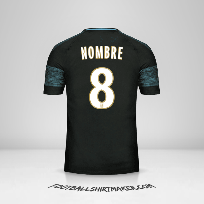 Jersey Olympique de Marseille 2018/19 Visita -  nombre - 8