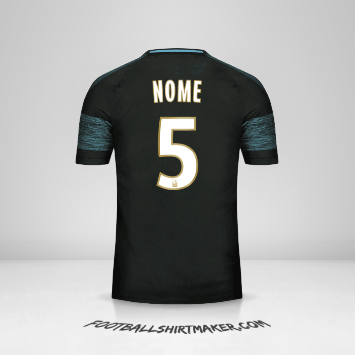Maglia Olympique de Marseille 2018/19 Seconda -  nome - 5
