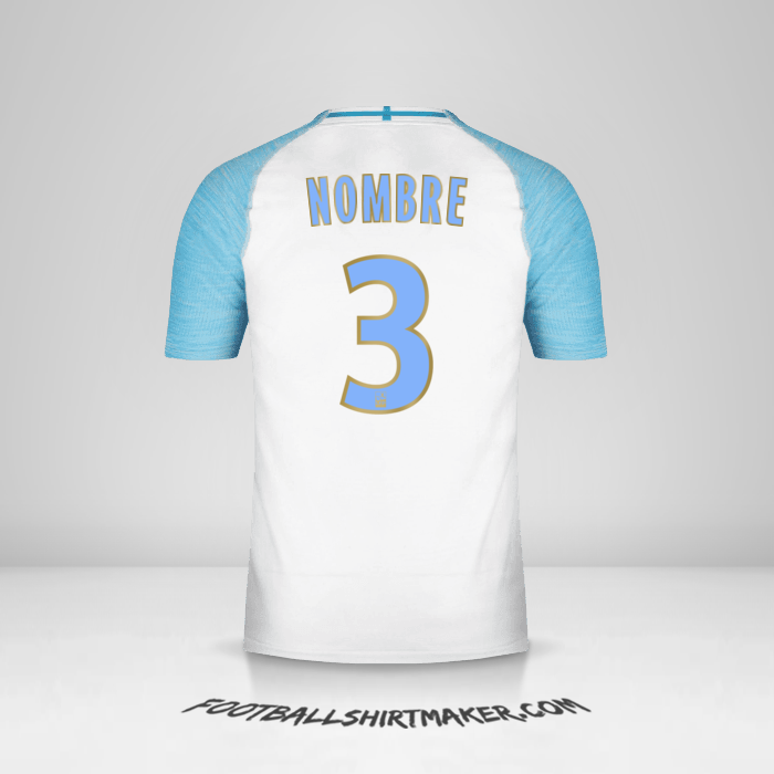 Camiseta Olympique de Marseille 2018/19 -  nombre - 3