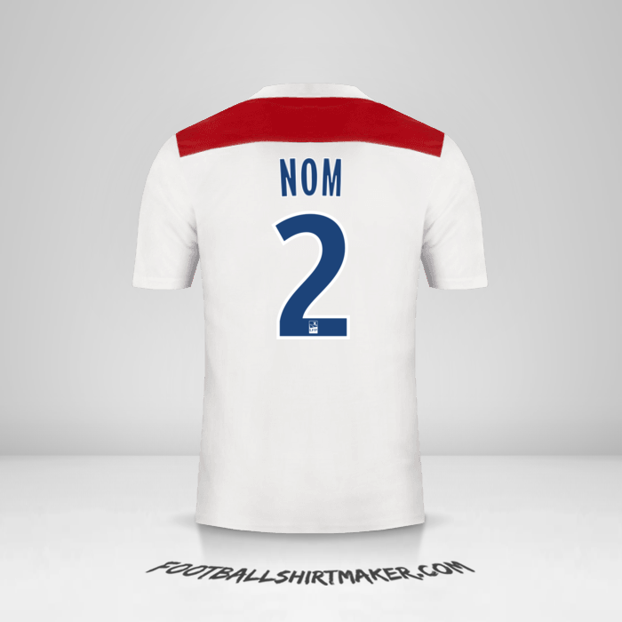 Maillot Olympique Lyon 2018/19 -  nom - 2