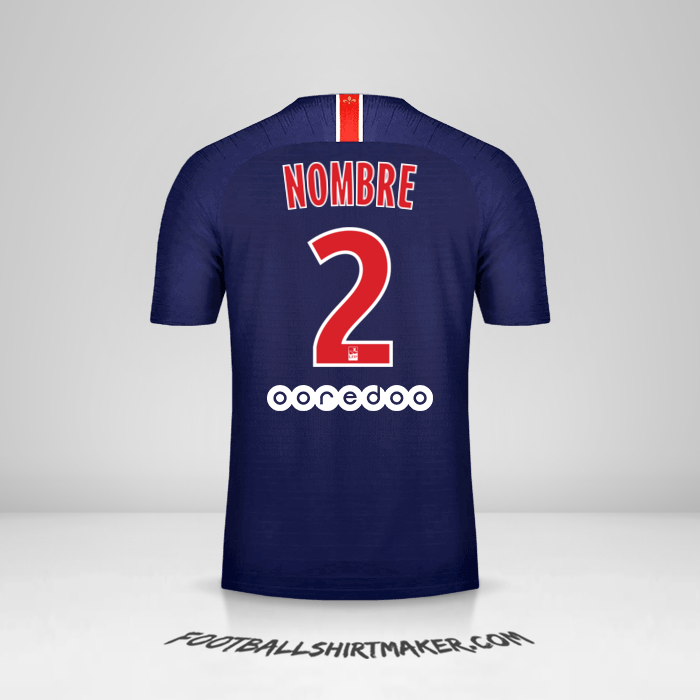 Jersey Paris Saint Germain 2018/19 -  nombre - 2