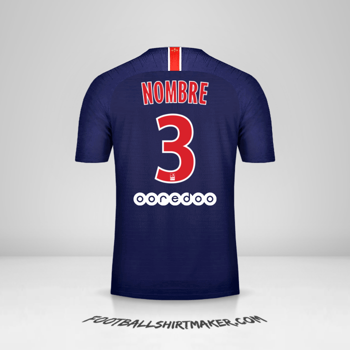 Jersey Paris Saint Germain 2018/19 -  nombre - 3