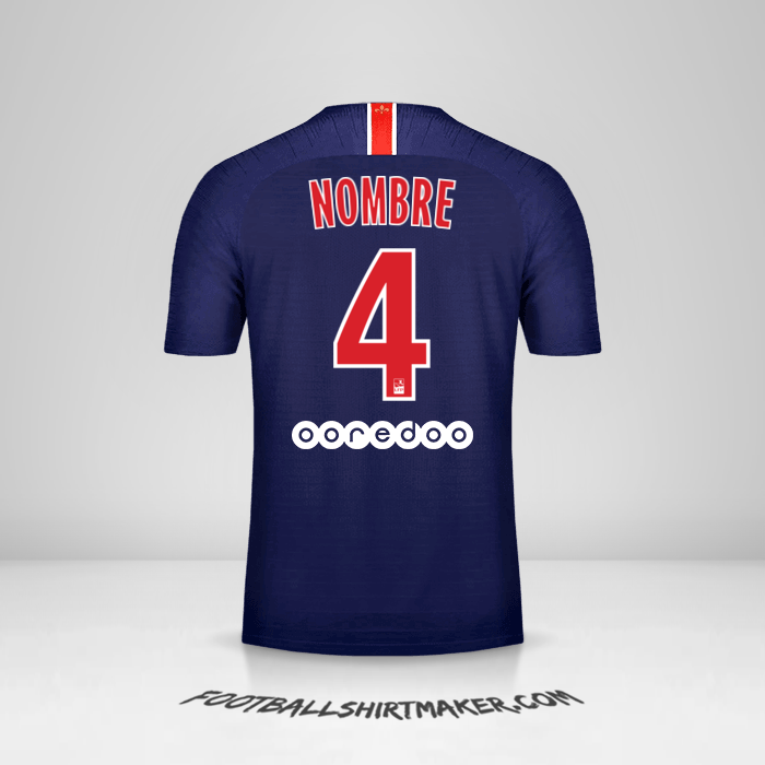 Jersey Paris Saint Germain 2018/19 -  nombre - 4