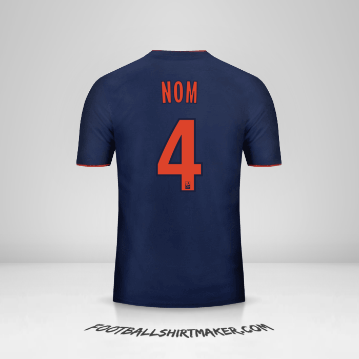 Maillot Olympique Lyon 2018/19 Extérieur -  nom - 4