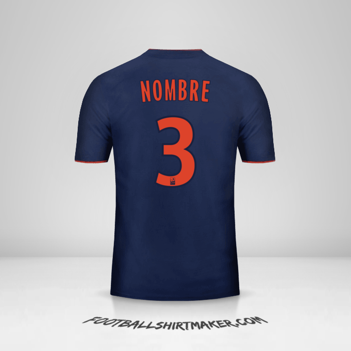 Jersey Olympique Lyon 2018/19 Visita -  nombre - 3