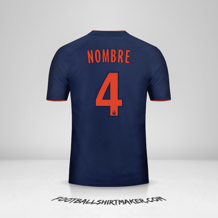 Jersey Olympique Lyon 2018/19 Visita -  nombre - 4