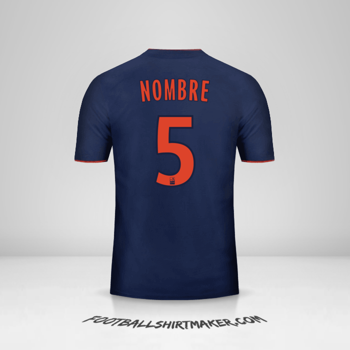 Jersey Olympique Lyon 2018/19 Visita -  nombre - 5