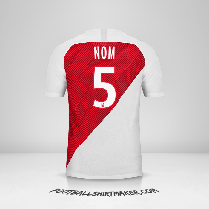 Maillot As Monaco 2018/19 -  nom - 5
