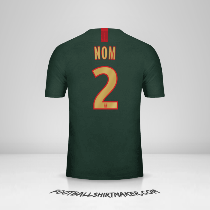 Maillot As Monaco 2018/19 Extérieur -  nom - 2