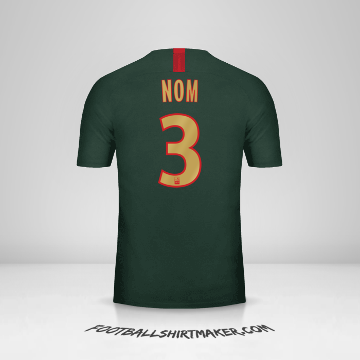 Maillot As Monaco 2018/19 Extérieur -  nom - 3