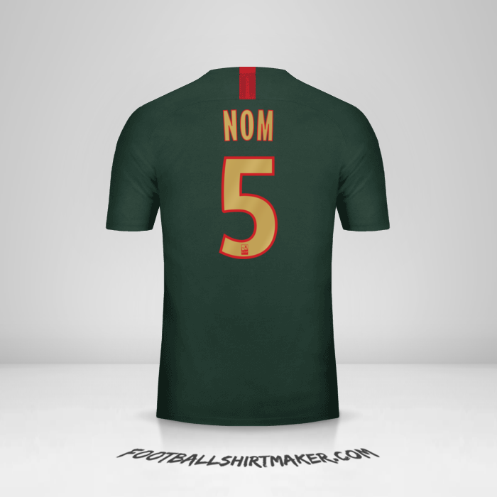 Maillot As Monaco 2018/19 Extérieur -  nom - 5