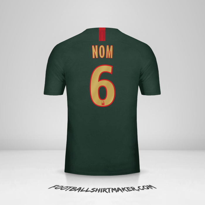 Maillot As Monaco 2018/19 Extérieur -  nom - 6
