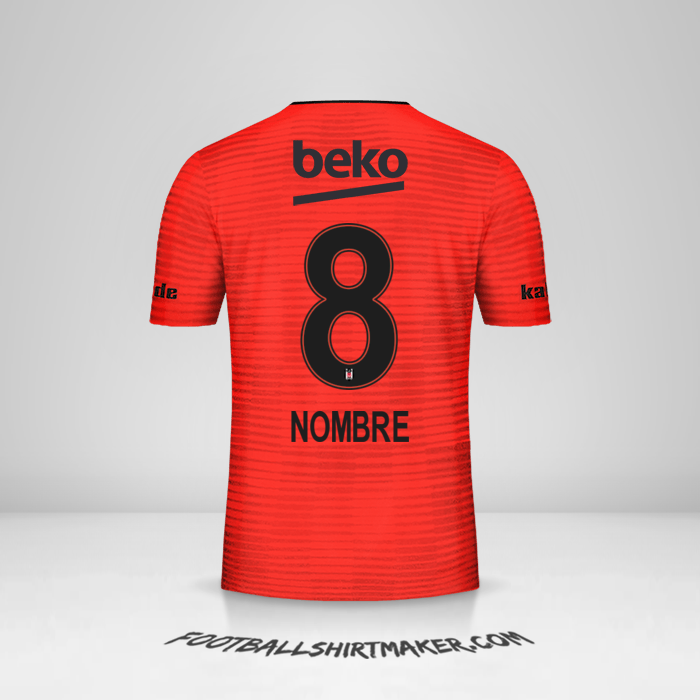 Camiseta Besiktas JK 2018/19 Tercera -  nombre - 8