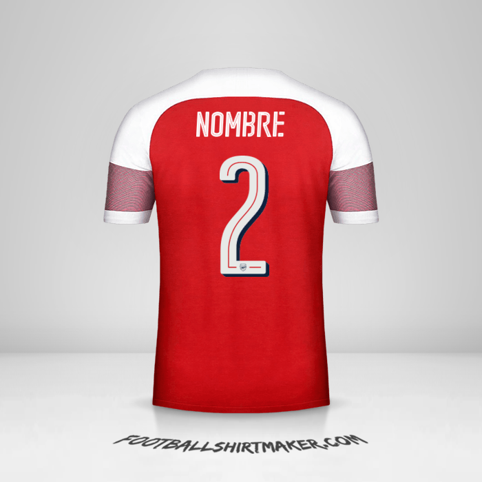Jersey Arsenal Cup 2018/19 -  nombre - 2