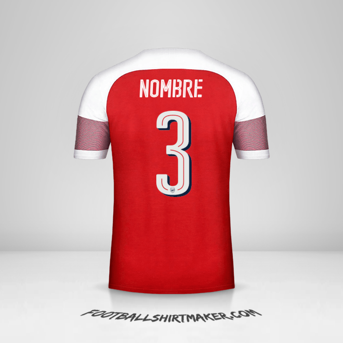 Camiseta Arsenal Cup 2018/19 -  nombre - 3