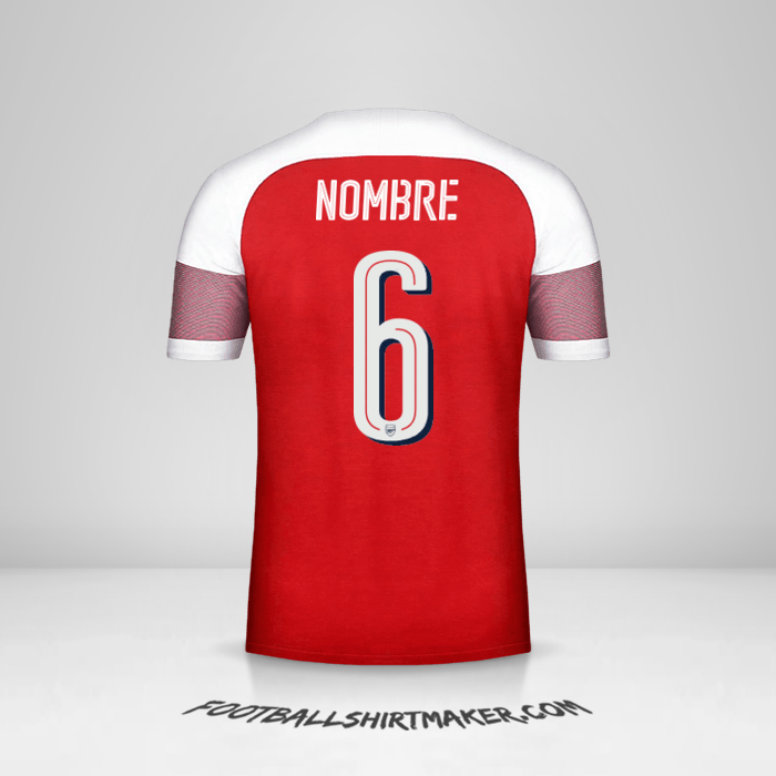 Jersey Arsenal Cup 2018/19 -  nombre - 6