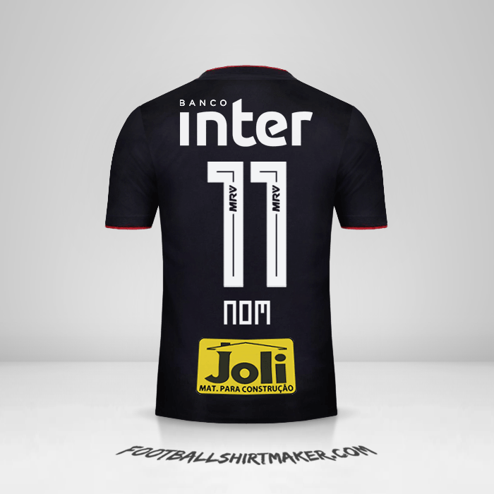 Maillot Sao Paulo FC 2018 Extérieur -  nom - 11