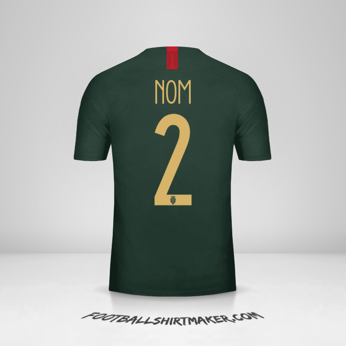 Maillot As Monaco Cup 2018/19 Extérieur -  nom - 2