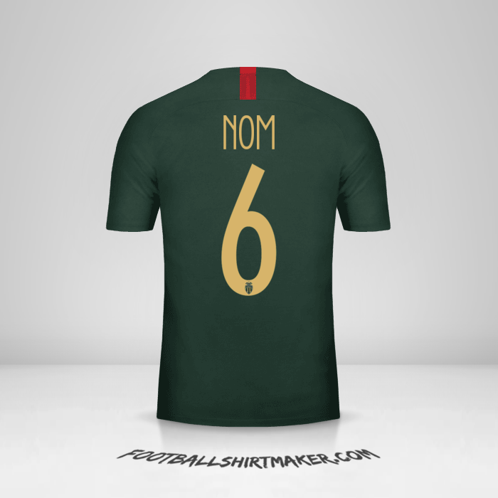 Maillot As Monaco Cup 2018/19 Extérieur -  nom - 6
