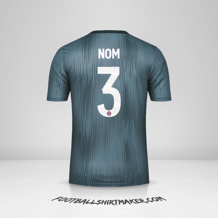 Maillot FC Bayern Munchen Cup 2018/19 Troisième -  nom - 3