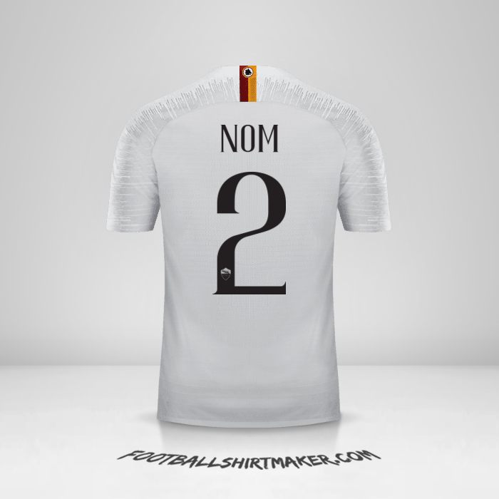 Maillot AS Roma 2018/19 Extérieur -  nom - 2