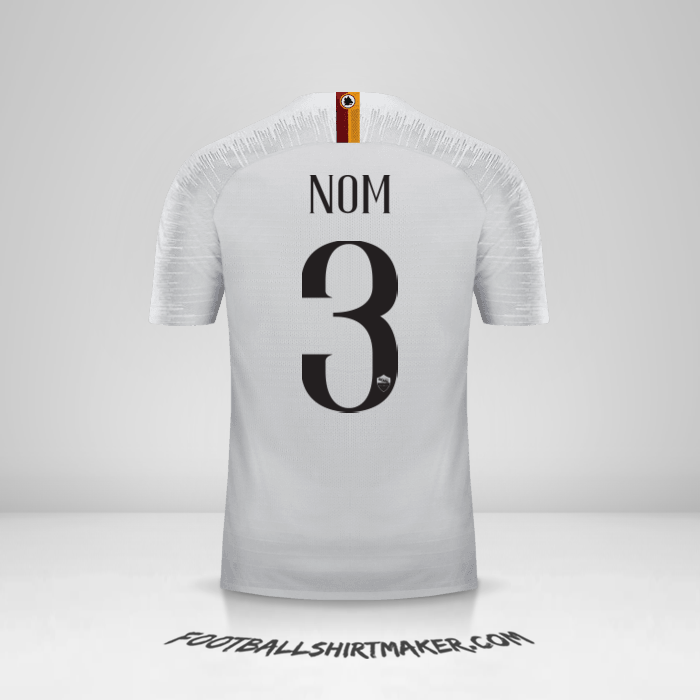 Maillot AS Roma 2018/19 Extérieur -  nom - 3