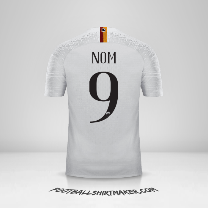 Maillot AS Roma 2018/19 Extérieur -  nom - 9
