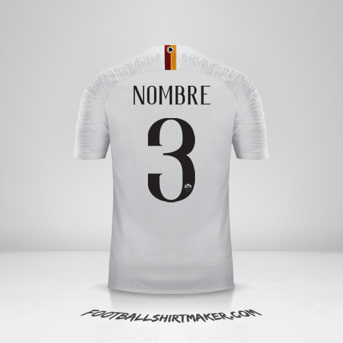 Jersey AS Roma 2018/19 Visita -  nombre - 3
