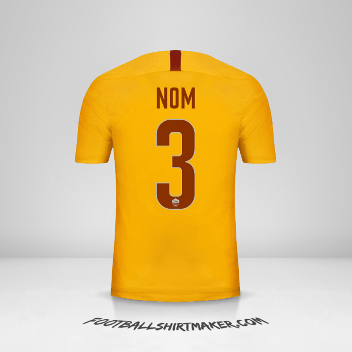 Maillot AS Roma 2018/19 Troisième -  nom - 3