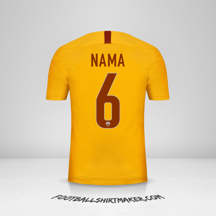 Jersey AS Roma 2018/19 Ketiga -  nama - 6