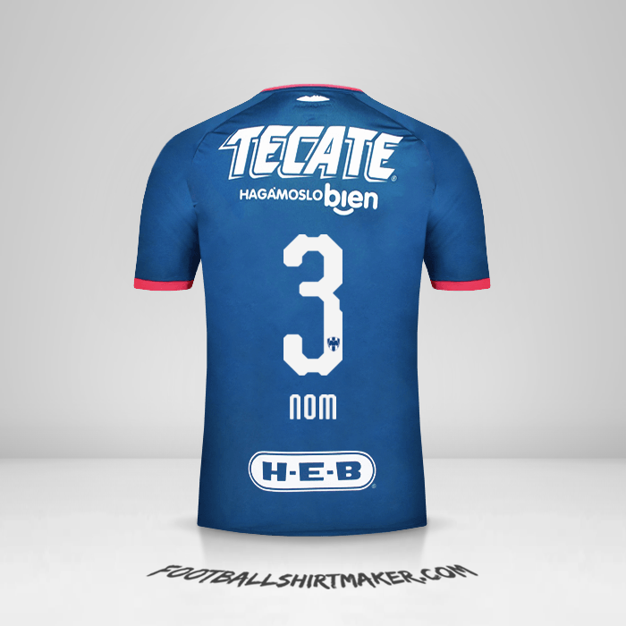 Maillot Monterrey 2018/19 Extérieur -  nom - 3