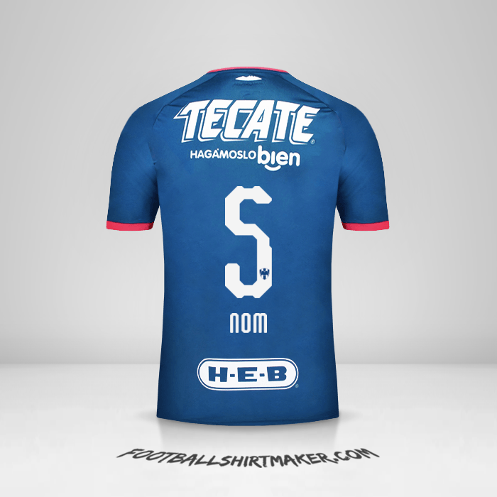 Maillot Monterrey 2018/19 Extérieur -  nom - 5