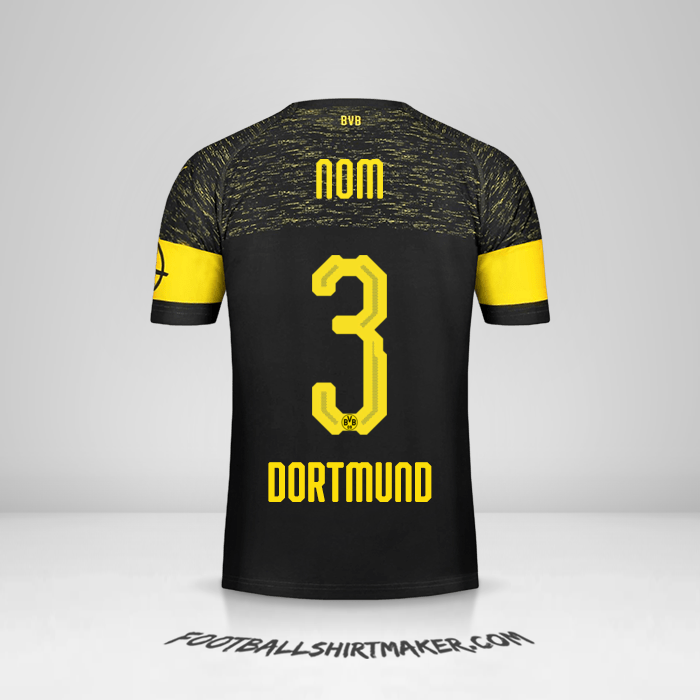 Maillot Borussia Dortmund 2018/19 Extérieur -  nom - 3