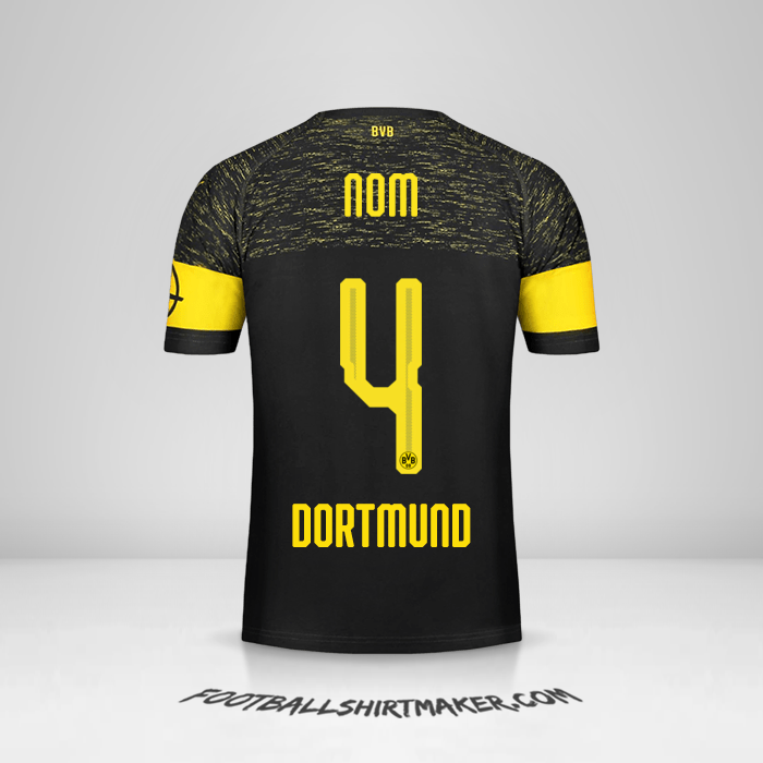 Maillot Borussia Dortmund 2018/19 Extérieur -  nom - 4