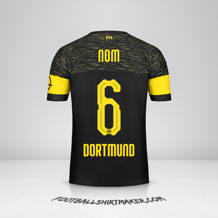 Maillot Borussia Dortmund 2018/19 Extérieur -  nom - 6