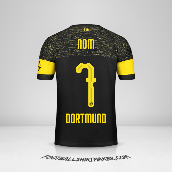 Maillot Borussia Dortmund 2018/19 Extérieur -  nom - 7