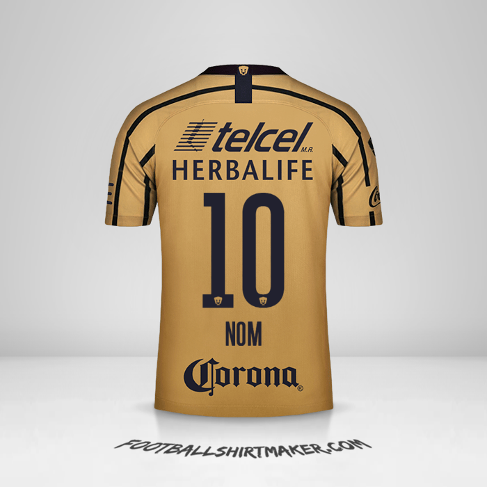 Maillot Pumas UNAM 2018/19 Extérieur -  nom - 10
