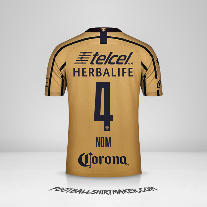 Maillot Pumas UNAM 2018/19 Extérieur -  nom - 4