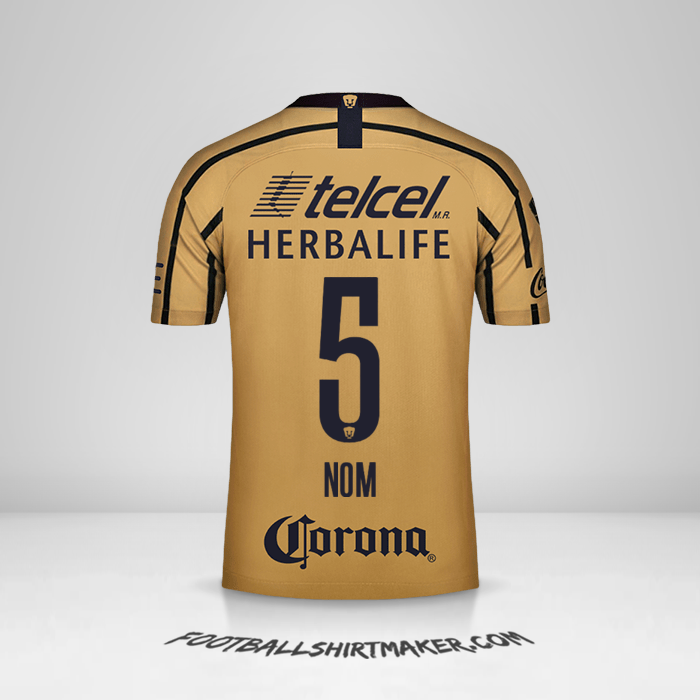 Maillot Pumas UNAM 2018/19 Extérieur -  nom - 5