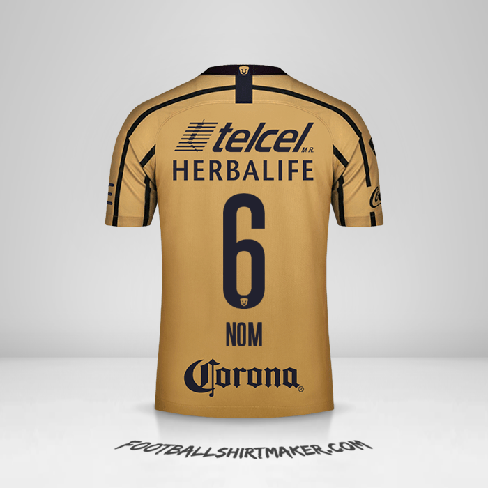 Maillot Pumas UNAM 2018/19 Extérieur -  nom - 6