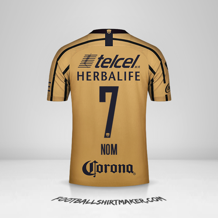 Maillot Pumas UNAM 2018/19 Extérieur -  nom - 7