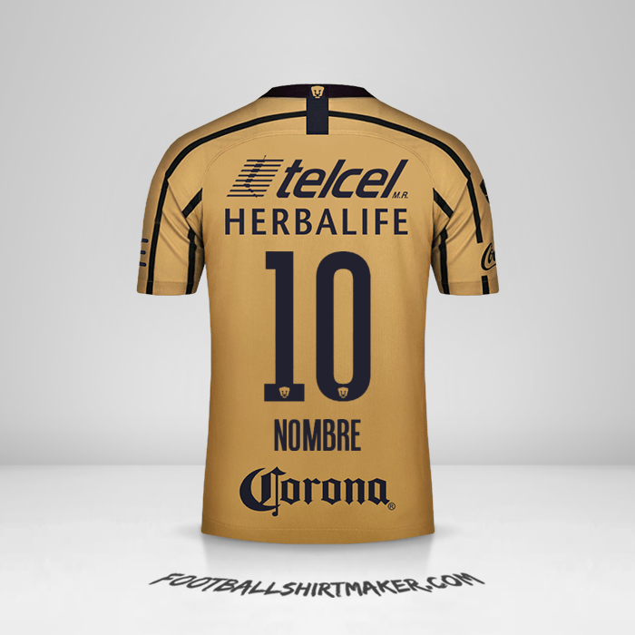 Jersey Pumas UNAM 2018/19 Visita -  nombre - 10