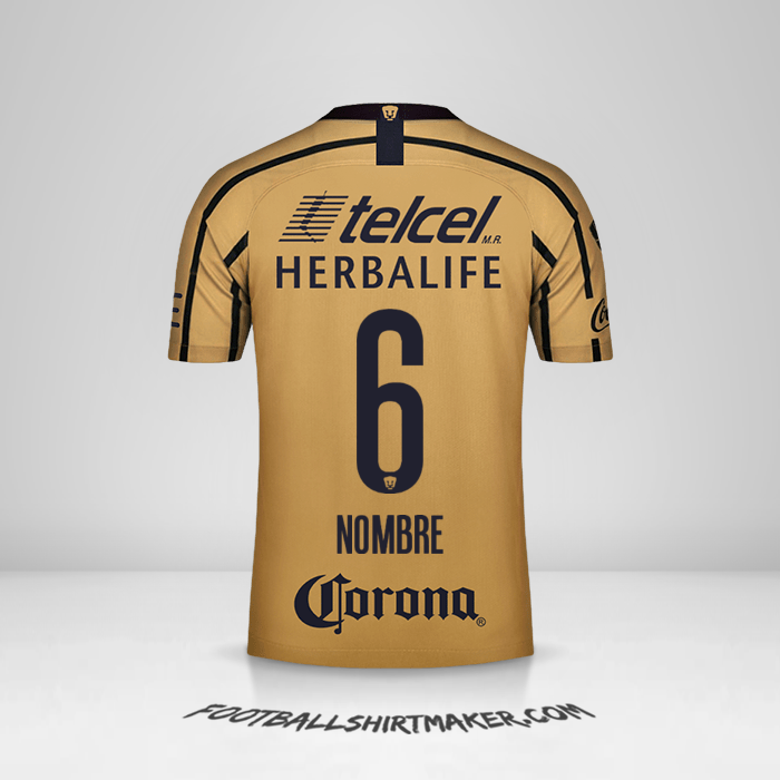 Jersey Pumas UNAM 2018/19 Visita -  nombre - 6