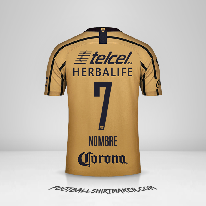 Jersey Pumas UNAM 2018/19 Visita -  nombre - 7